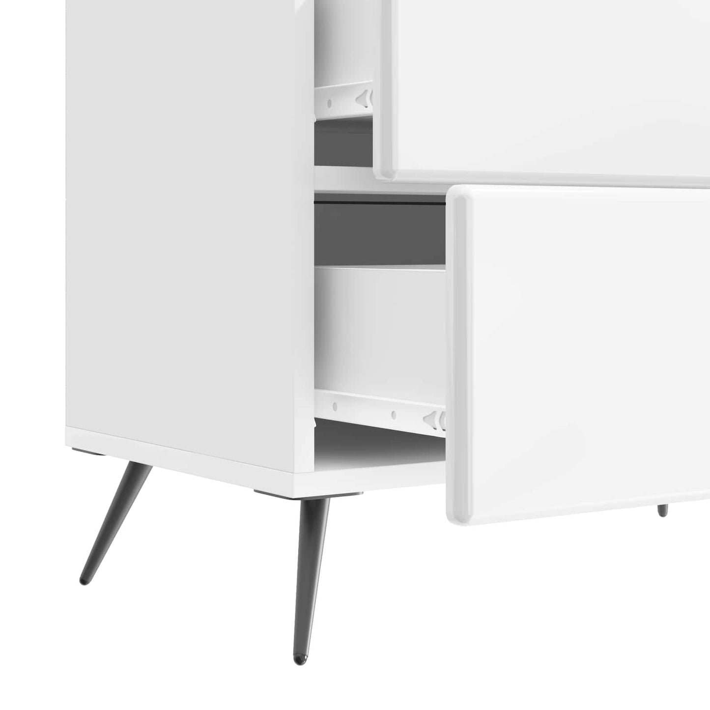 Bedside Cabinet High Gloss White 62 x 34.5 x 47.5 cm