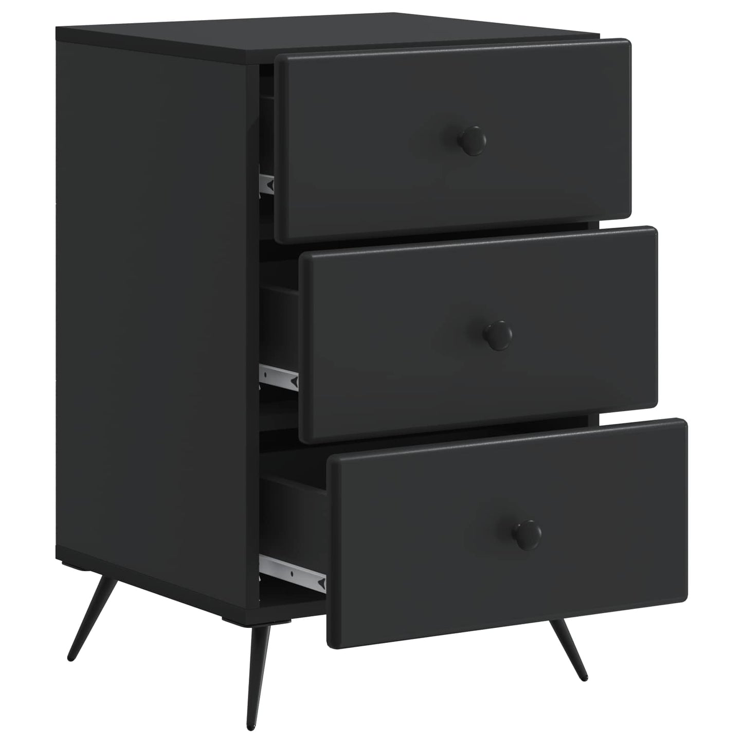 Bedside Cabinet Black 43 x 41 x 66.5 cm Engineered Wood