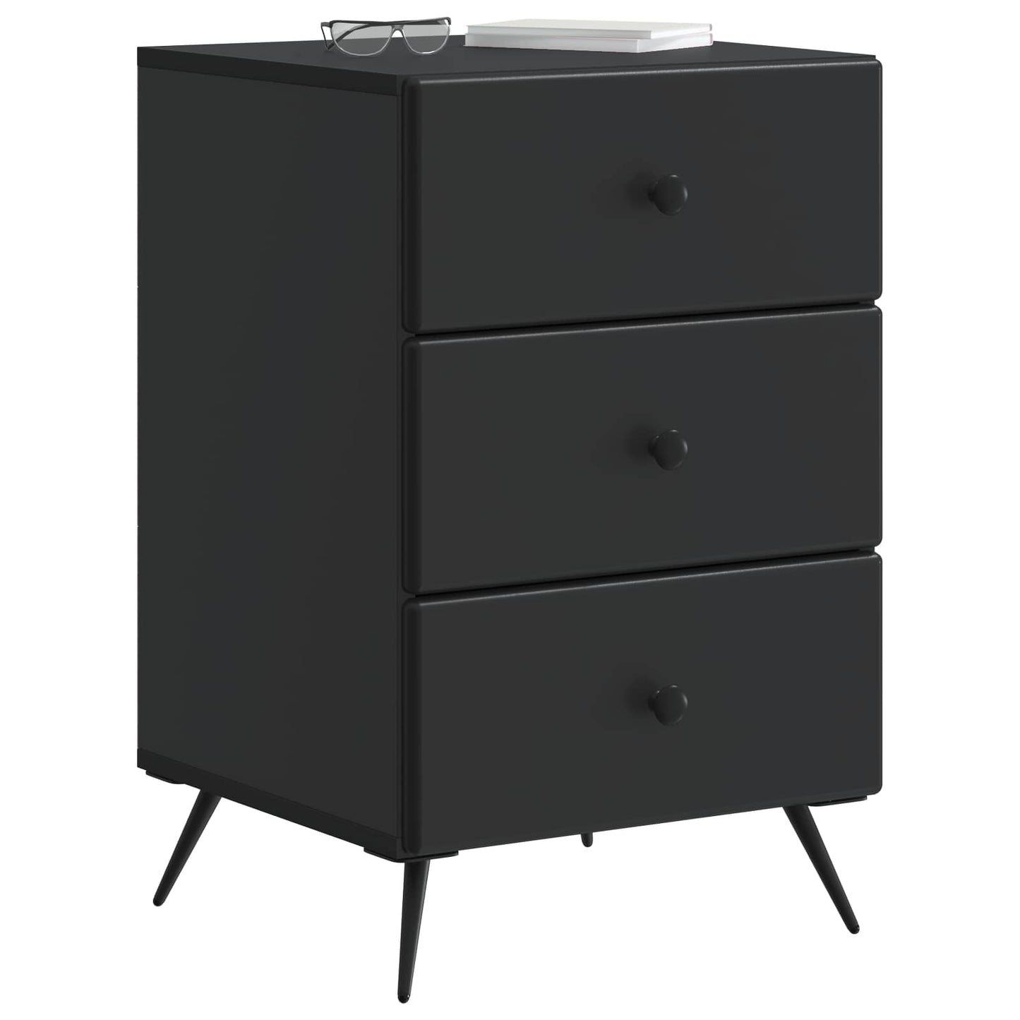Bedside Cabinet Black 43 x 41 x 66.5 cm Engineered Wood