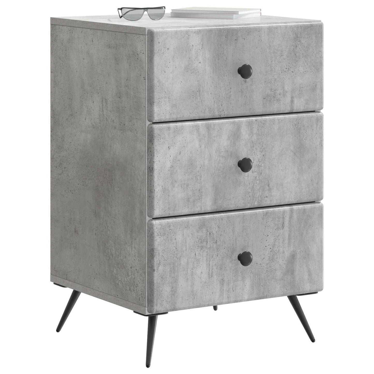 Bedside Cabinet Concrete Grey 43 x 41 x 66.5 cm Engineered Wood