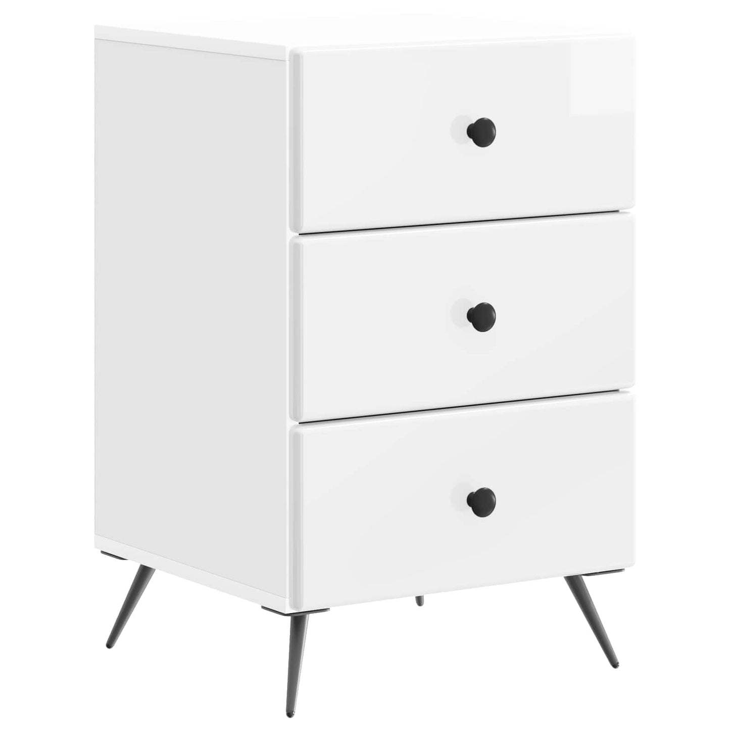 Bedside Cabinet with Drawer High Gloss White 43 x 41 x 66.5 cm