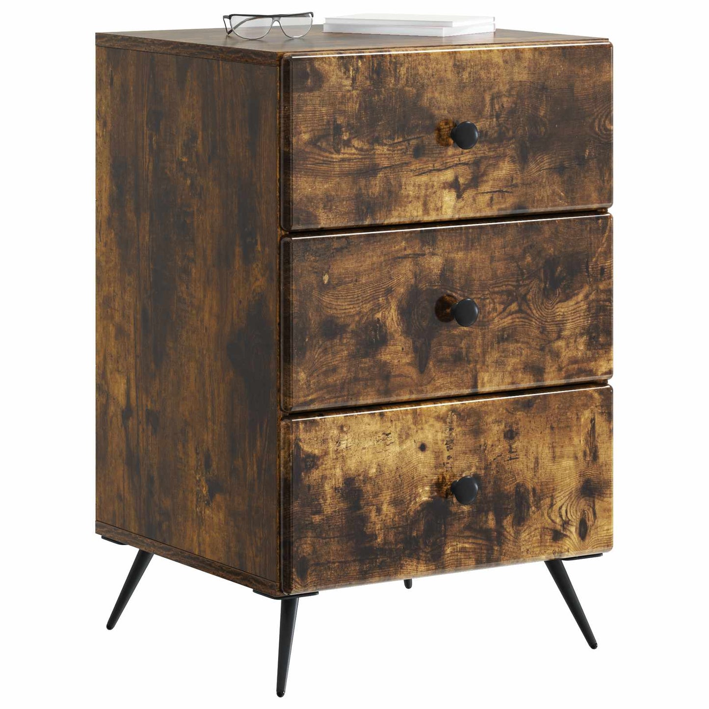 Bedside Cabinet Smoked Oak 43 x 41 x 66.5 cm Engineered Wood