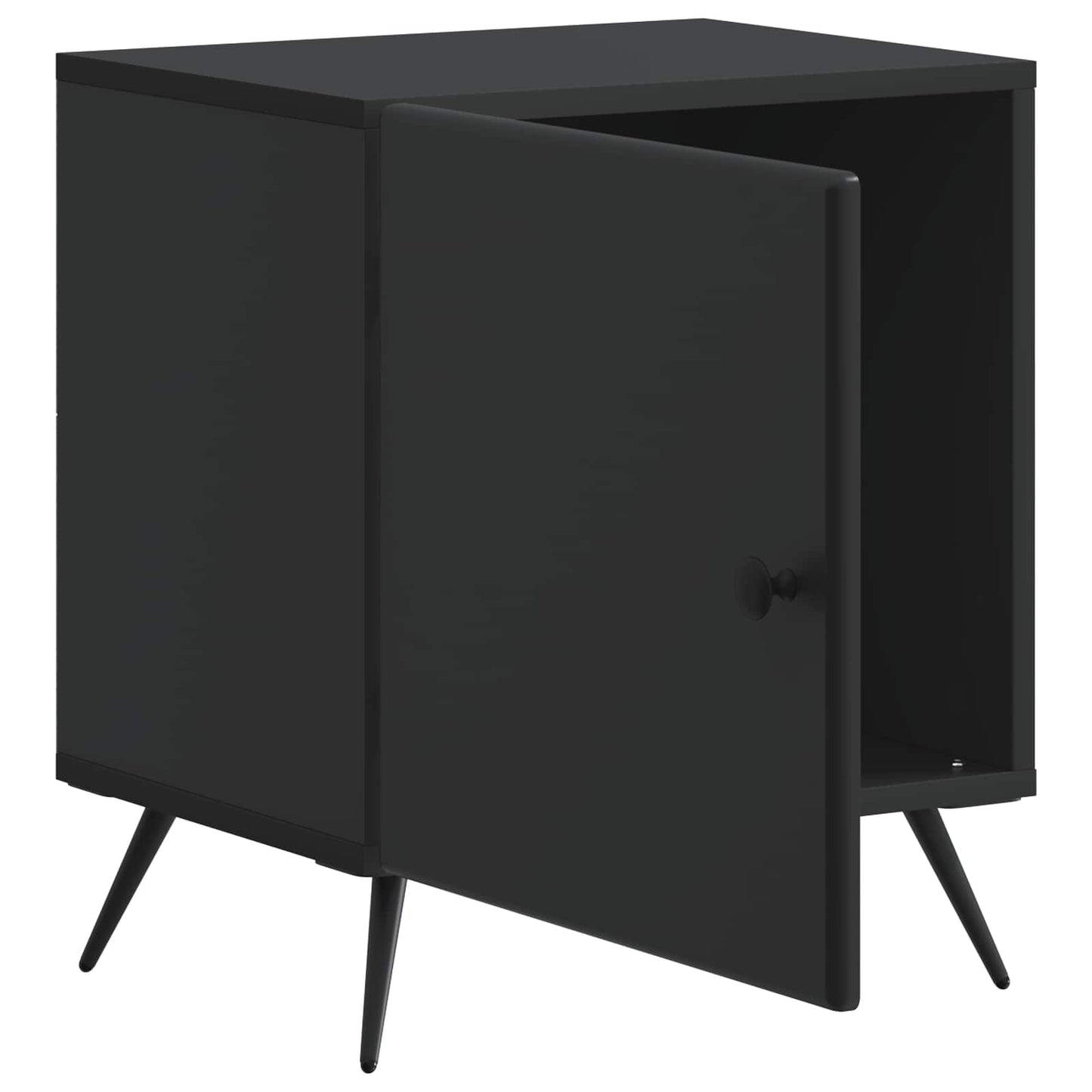 Bedside Cabinet Black 43 x 34.5 x 50 cm Engineered Wood