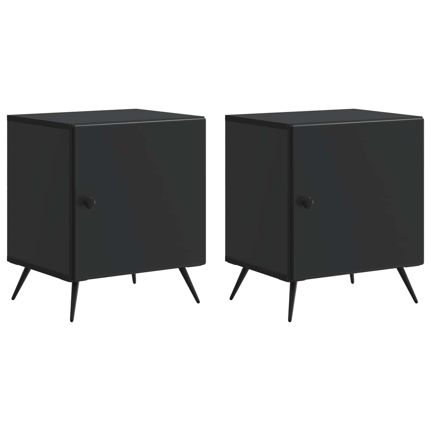 Bedside Cabinet 2 pcs Black 43 x 34.5 x 50 cm Engineered Wood