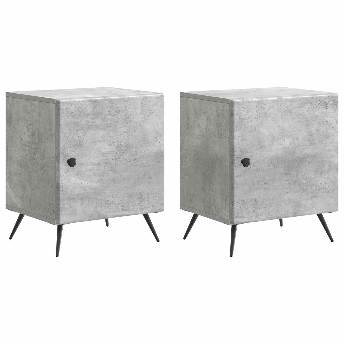 Bedside Cabinet 2 pcs Concrete Grey 43 x 34.5 x 50 cm