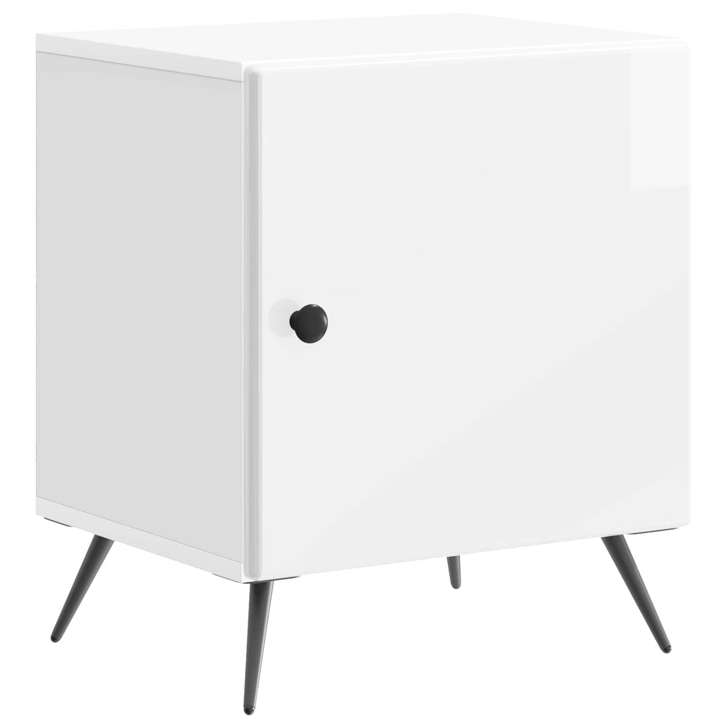 Bedside Cabinet High Gloss White 43 x 34.5 x 50 cm