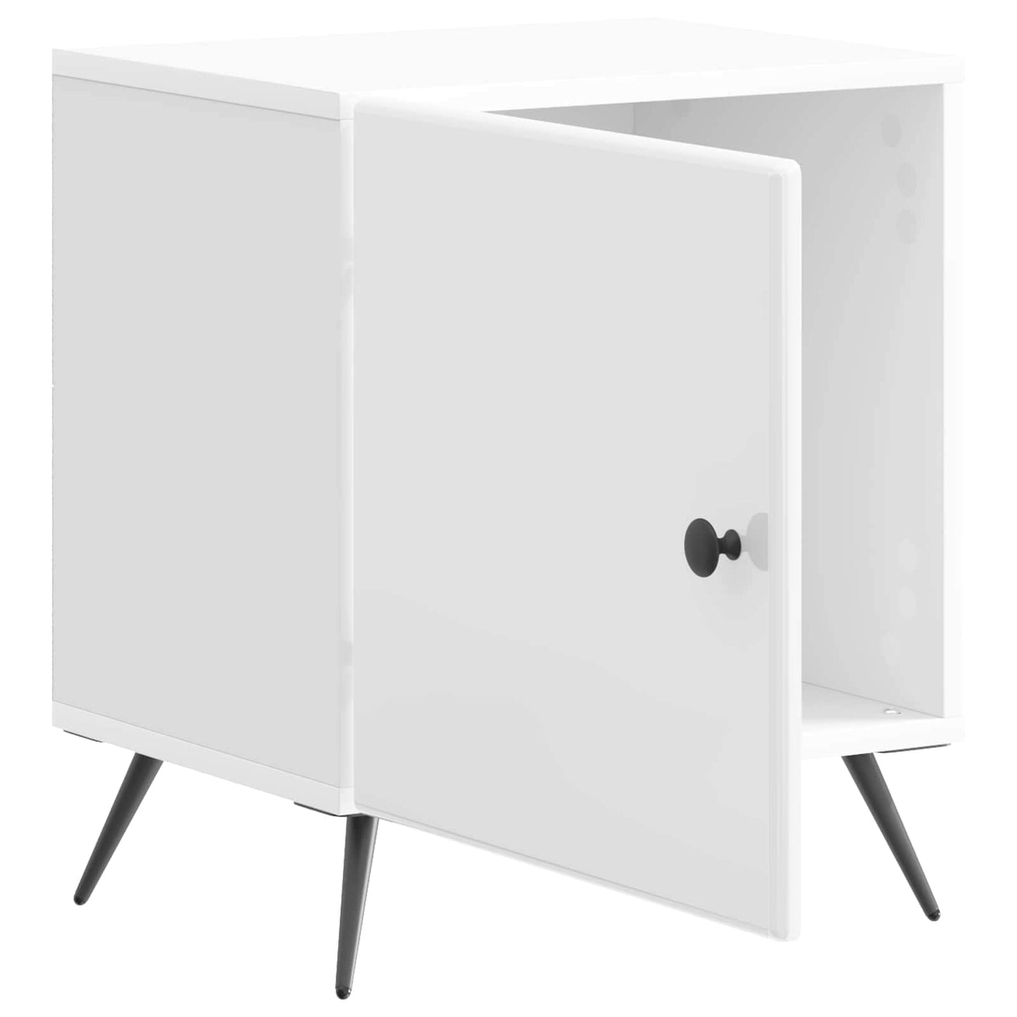 Bedside Cabinet High Gloss White 43 x 34.5 x 50 cm