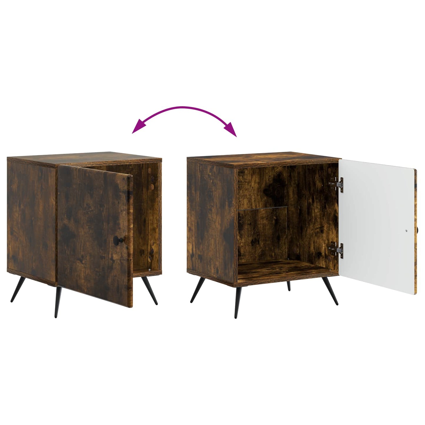 Bedside Cabinet 2 pcs Smoked Oak 43 x 34.5 x 50 cm