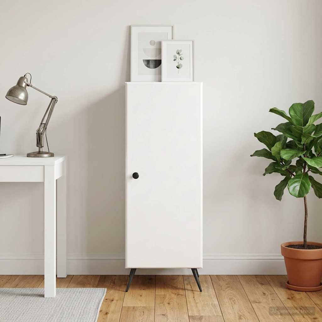 Sideboard High Gloss White 33 x 34.5 x 90 cm Engineered Wood