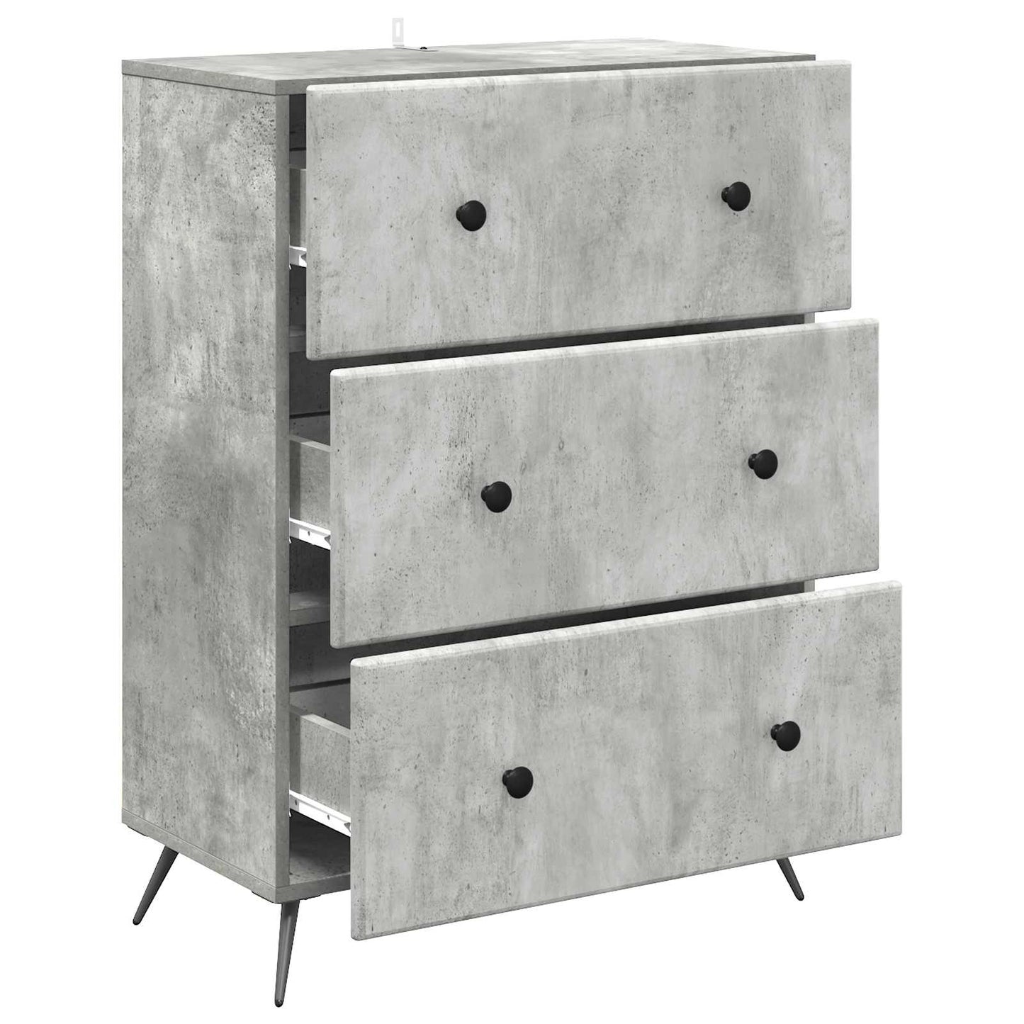 Drawer Cabinet Concrete Grey 66 x 34.5 x 90 cm Engineered Wood