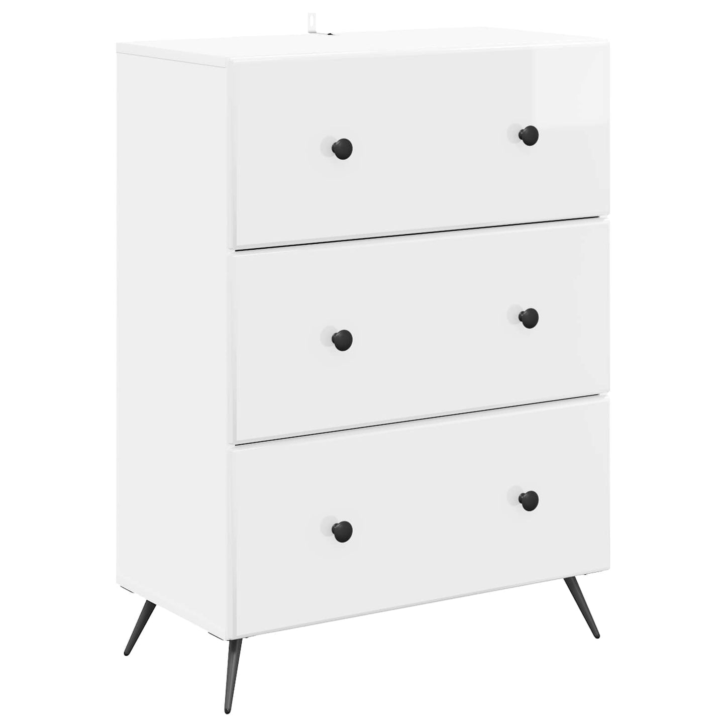 Drawer Cabinet High Gloss White 66 x 34.5 x 90 cm