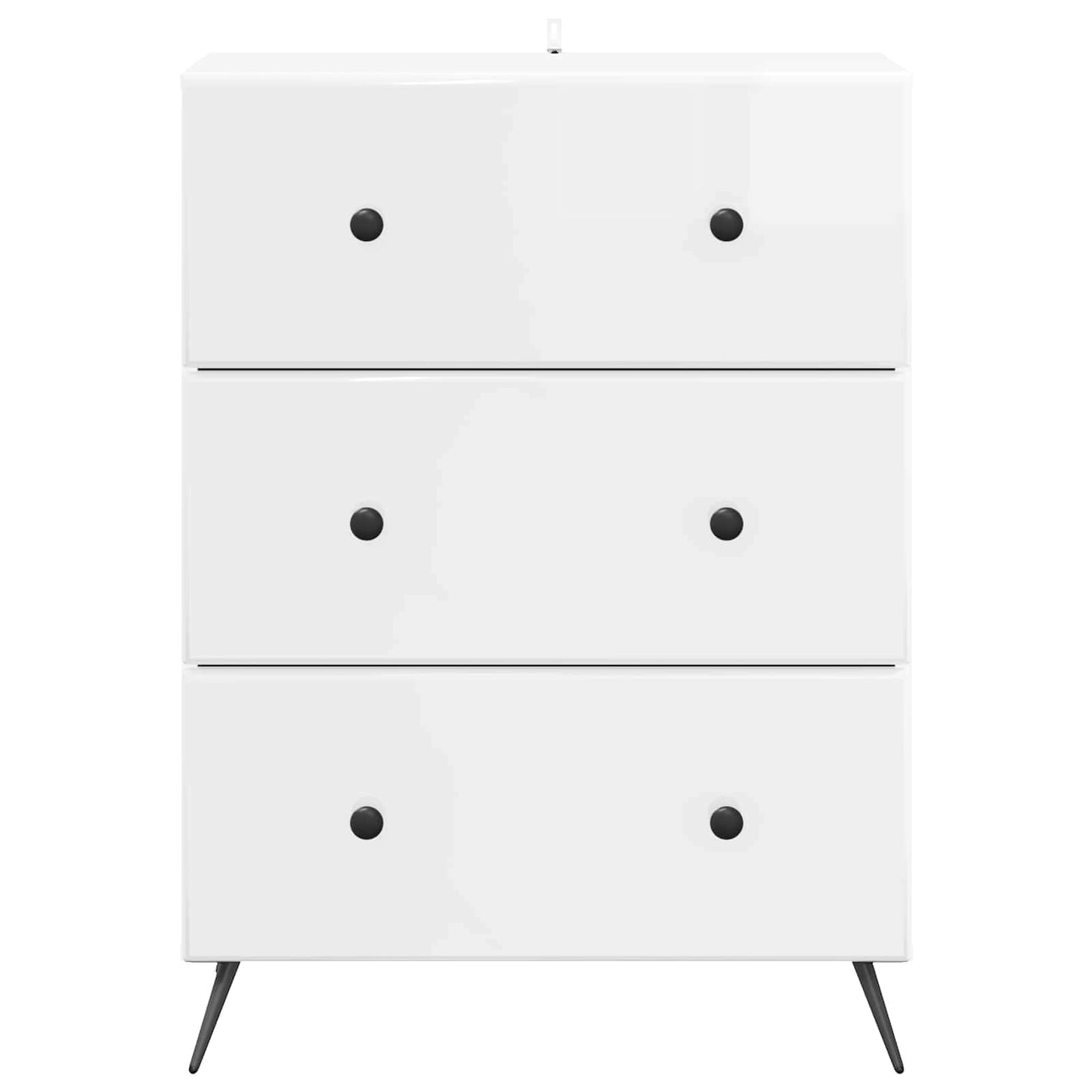 Drawer Cabinet High Gloss White 66 x 34.5 x 90 cm
