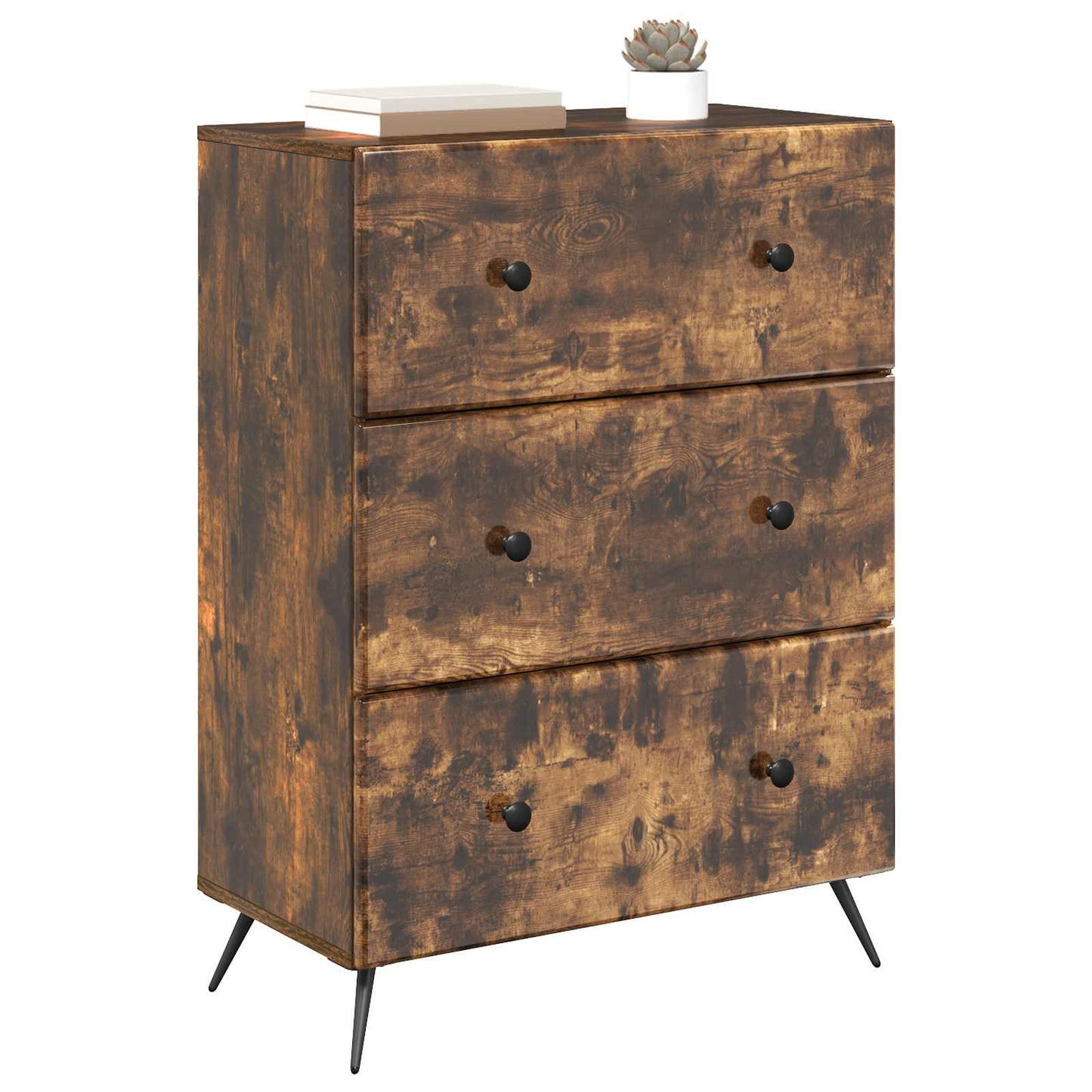 Drawer Cabinet Smoked Oak 66 x 34.5 x 90 cm Engineered Wood