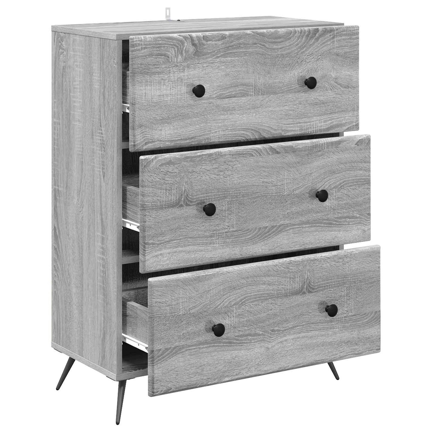 Drawer Cabinet 66 x 34.5 x 90 cm Engineered Wood Grey Sonoma