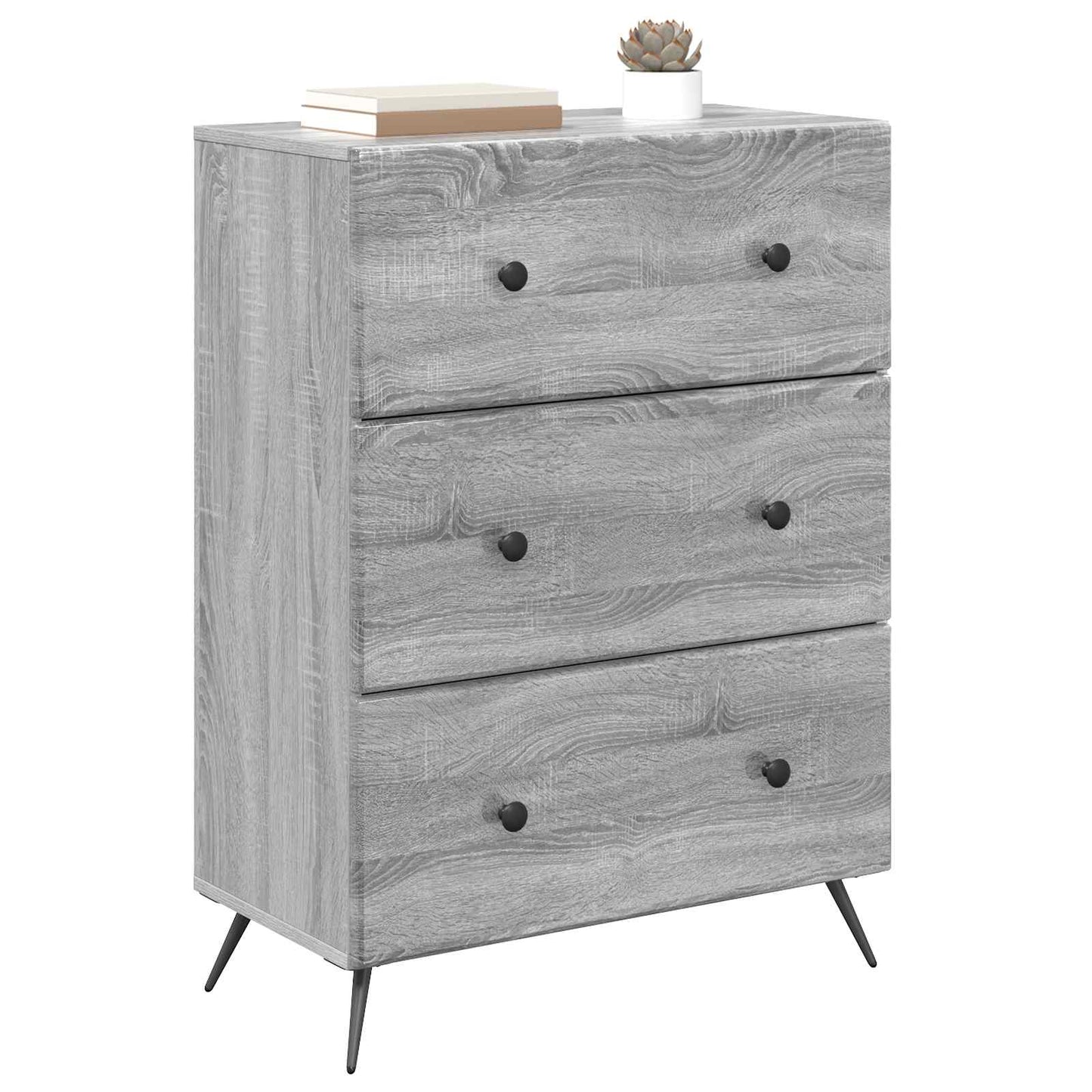 Drawer Cabinet 66 x 34.5 x 90 cm Engineered Wood Grey Sonoma