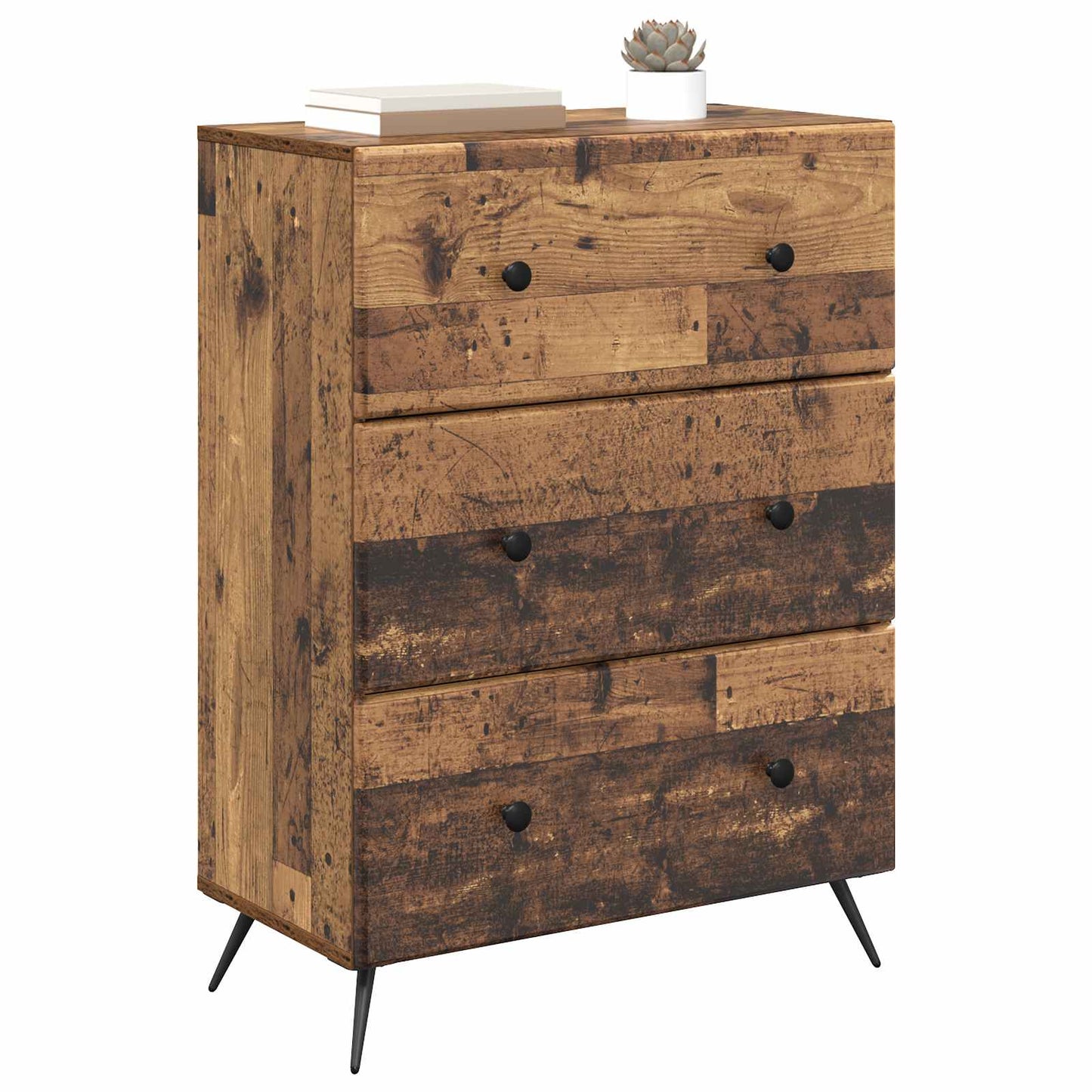 Drawer Cabinet Old Wood 66 x 34.5 x 90 cm Engineered Wood