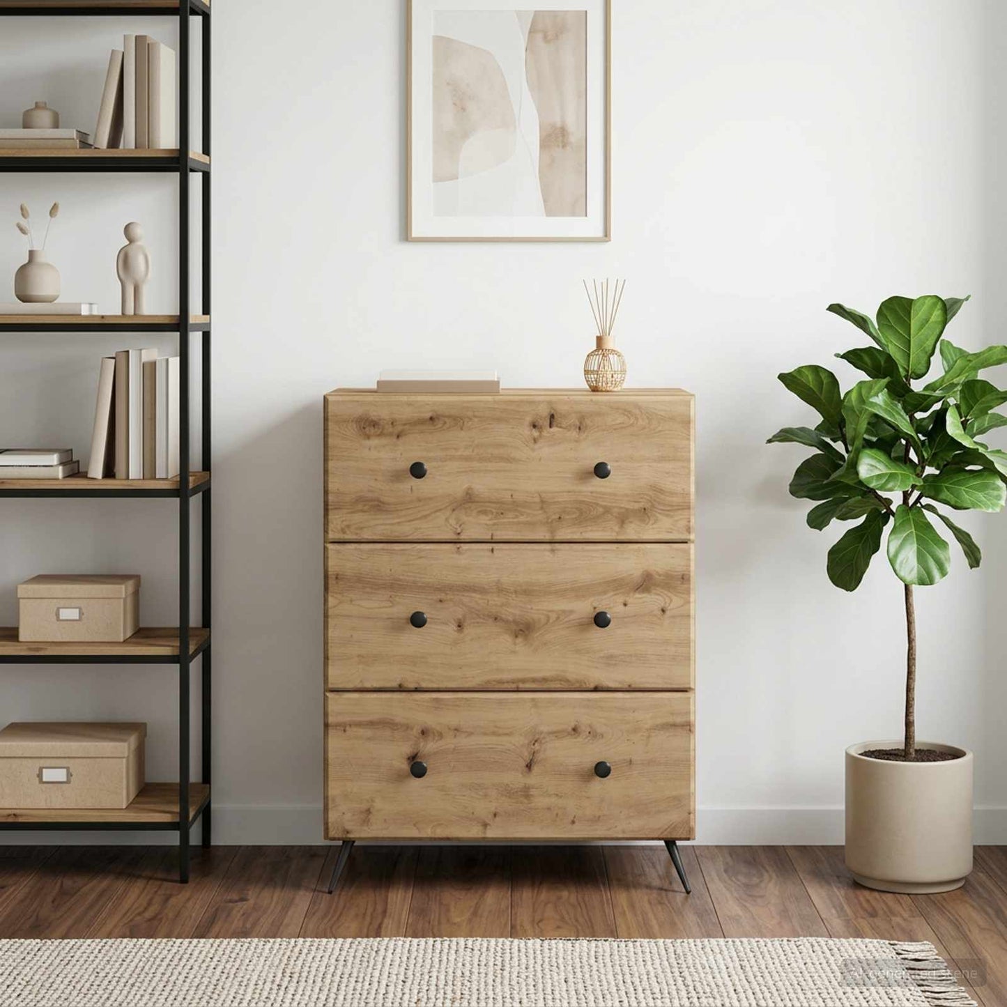 Drawer Cabinet Artisan Oak 66 x 34.5 x 90 cm Engineered Wood