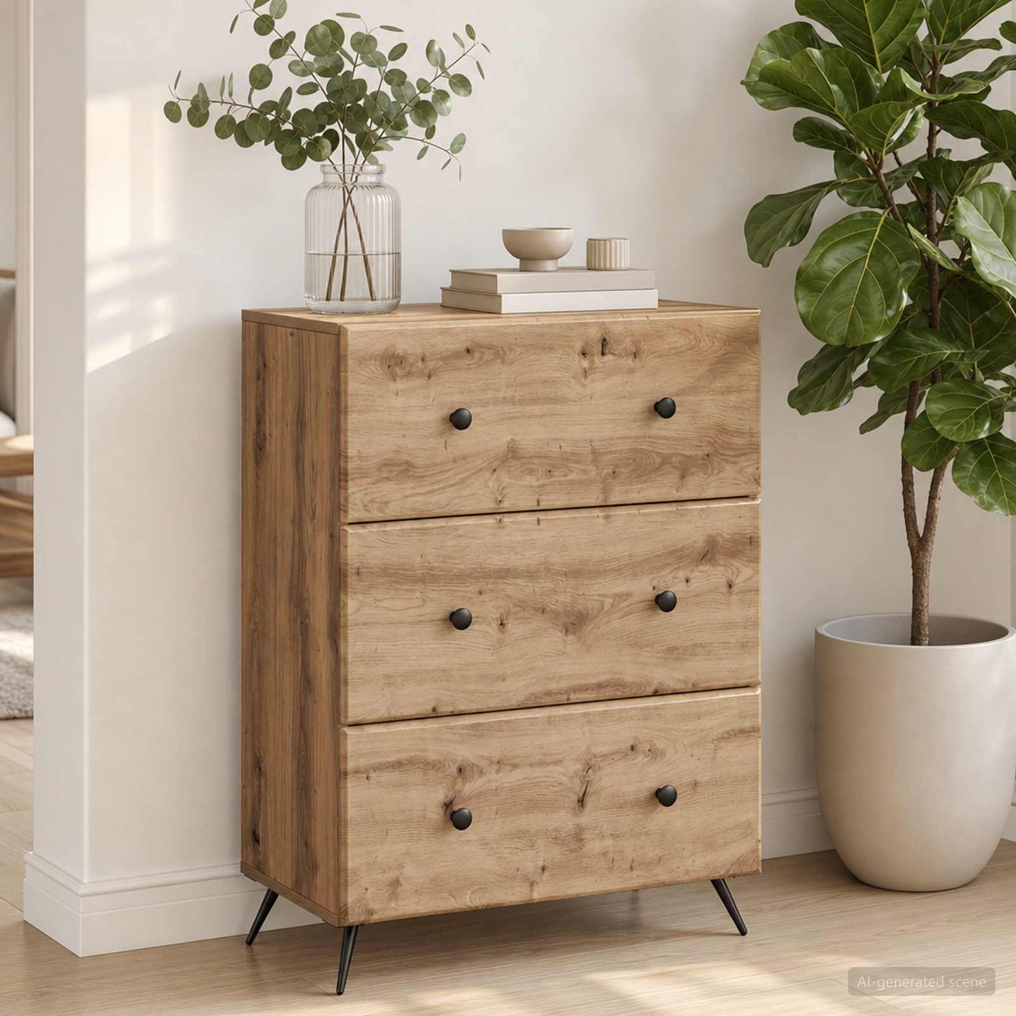 Drawer Cabinet Artisan Oak 66 x 34.5 x 90 cm Engineered Wood