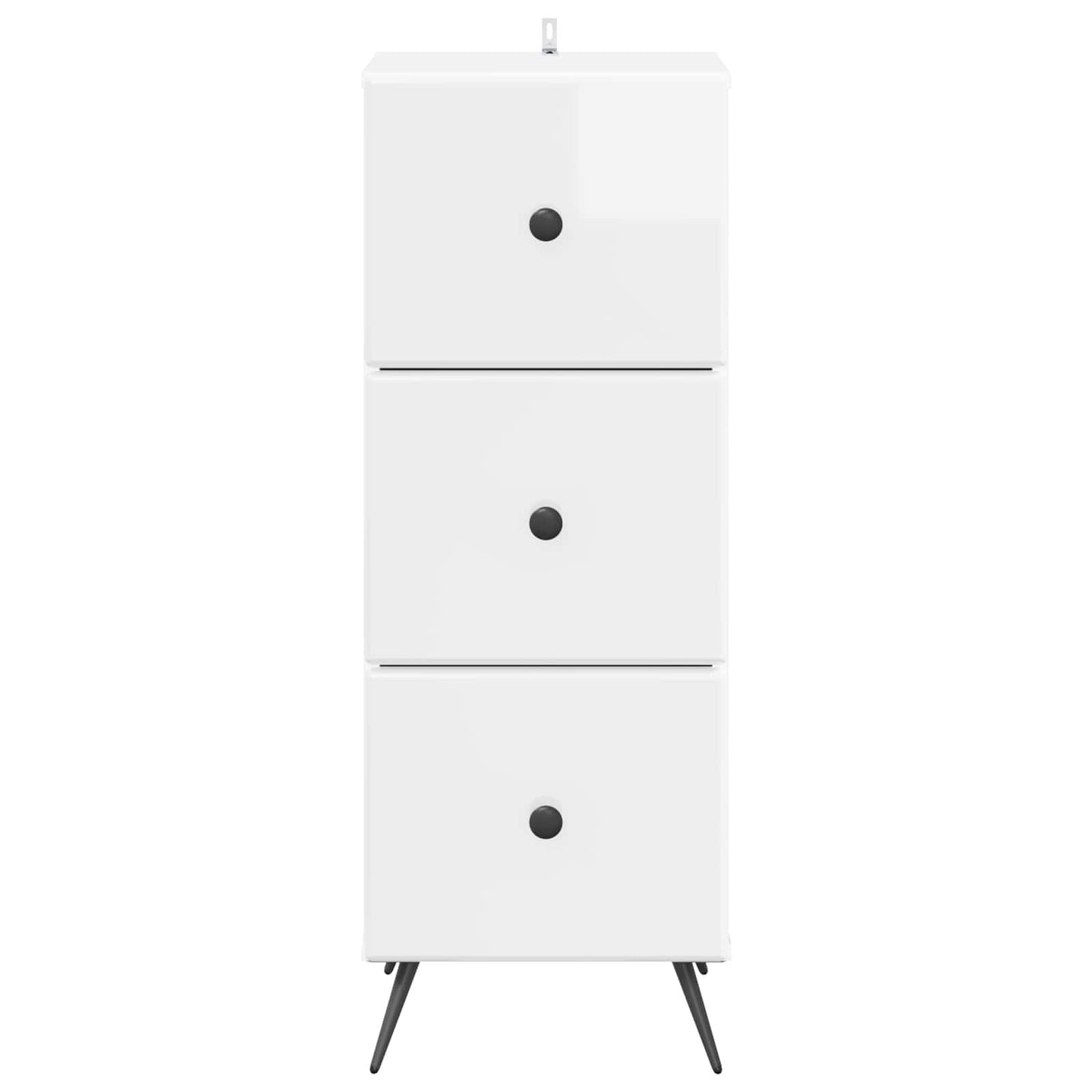 Drawer Cabinet High Gloss White 33 x 34.5 x 90 cm