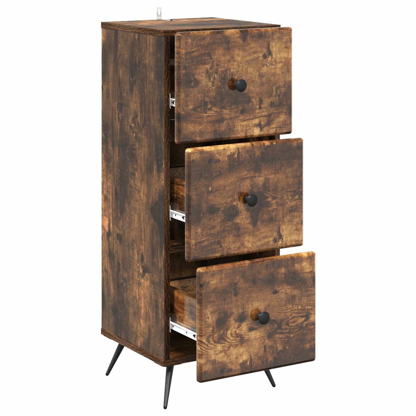 Drawer Cabinet Smoked Oak 33 x 34.5 x 90 cm Engineered Wood