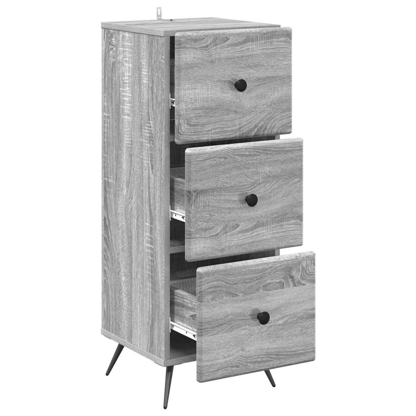 Drawer Cabinet Grey Sonoma 33 x 34.5 x 90 cm Engineered Wood