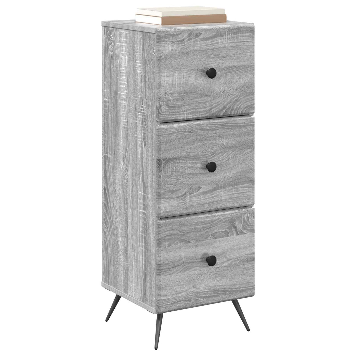 Drawer Cabinet Grey Sonoma 33 x 34.5 x 90 cm Engineered Wood