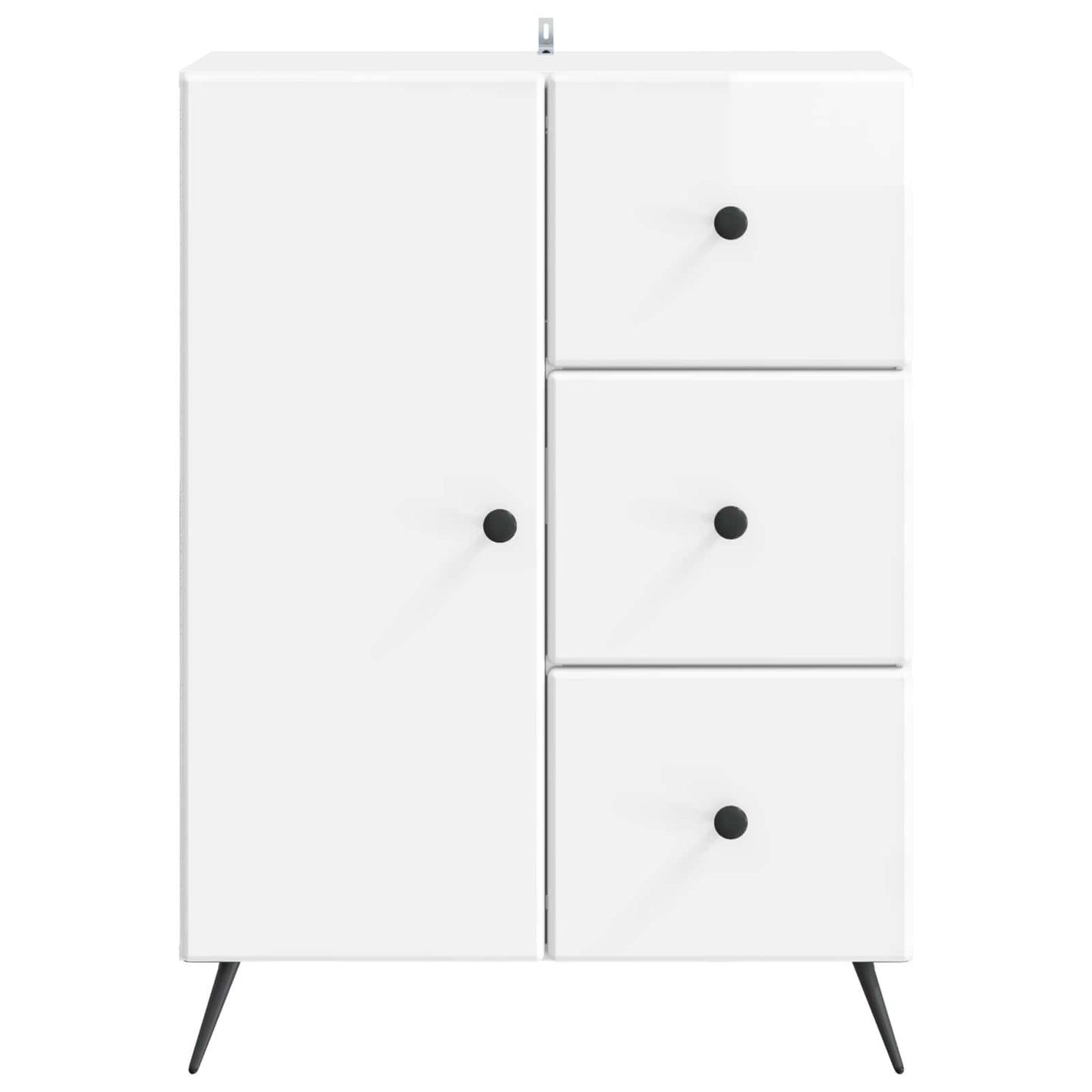 Sideboard High Gloss White 66 x 34.5 x 90 cm Engineered Wood