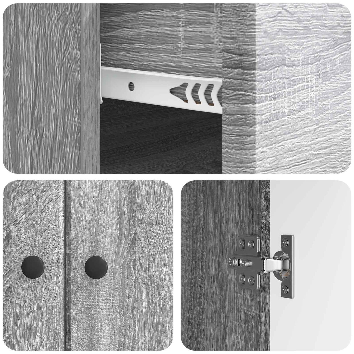 Sideboard Grey Sonoma 66 x 34.5 x 90 cm Engineered Wood