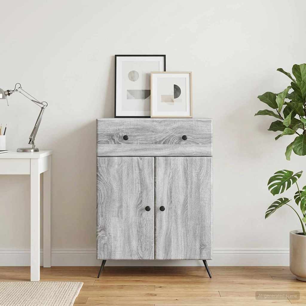 Sideboard Grey Sonoma 66 x 34.5 x 90 cm Engineered Wood