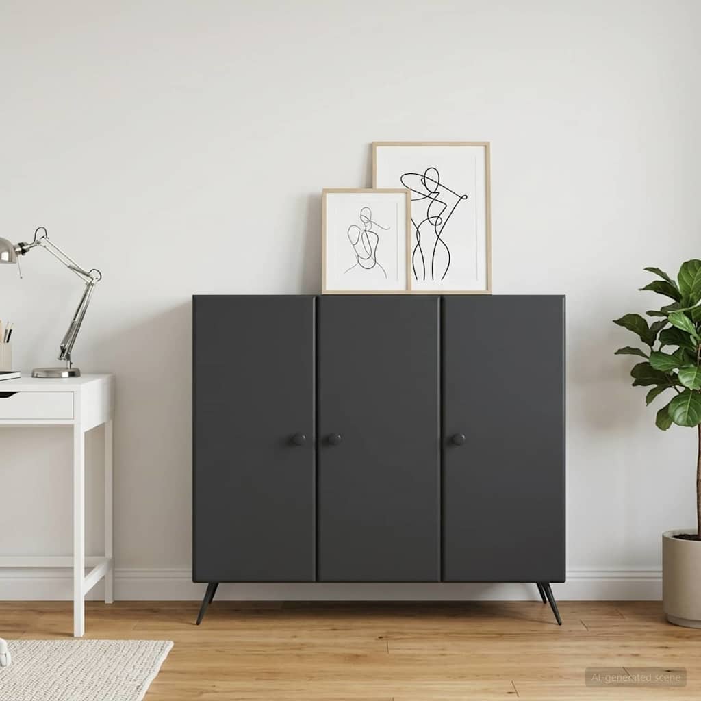 Sideboard Black 89 x 34.5 x 80 cm Engineered Wood