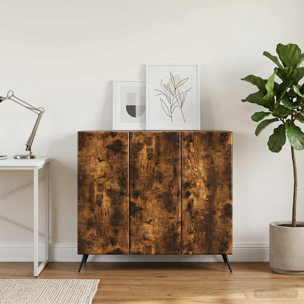 Sideboard Smoked Oak 89 x 34.5 x 80 cm Engineered Wood