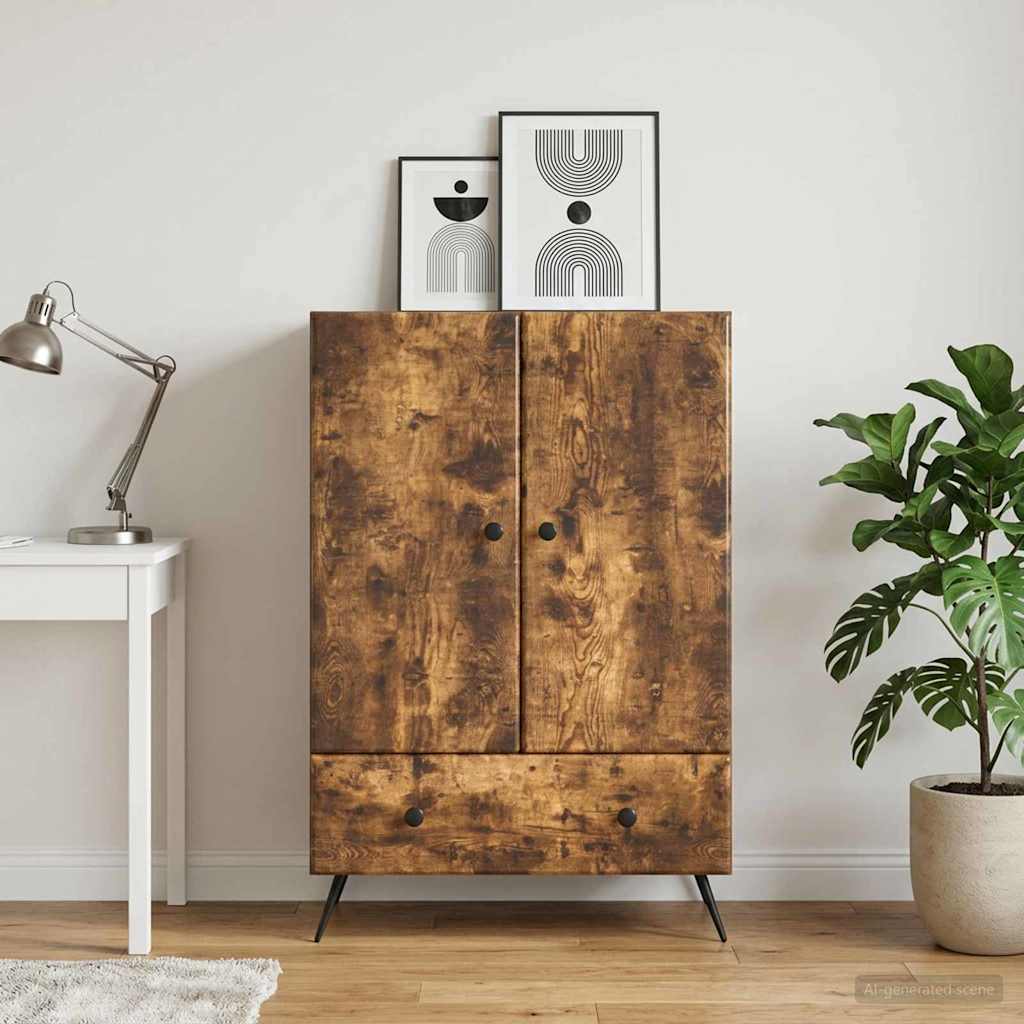 Sideboard Smoked Oak 66 x 34.5 x 95 cm Engineered Wood