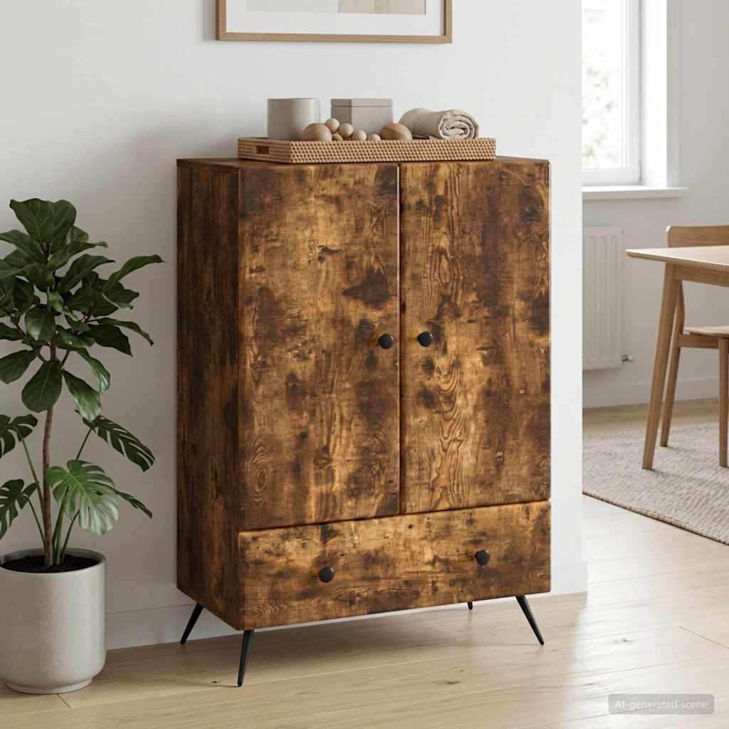 Sideboard Smoked Oak 66 x 34.5 x 95 cm Engineered Wood