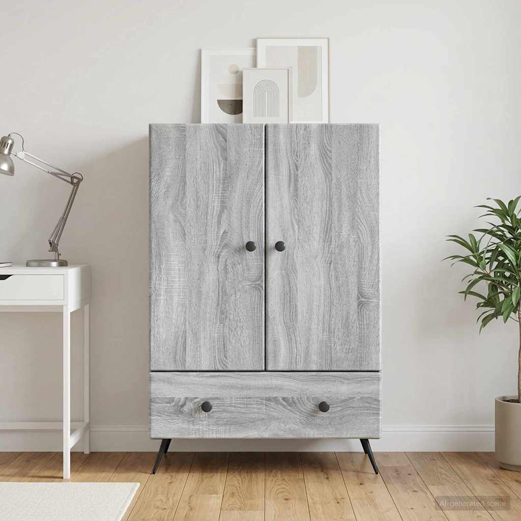 Sideboard Grey Sonoma 66 x 34.5 x 95 cm Engineered Wood
