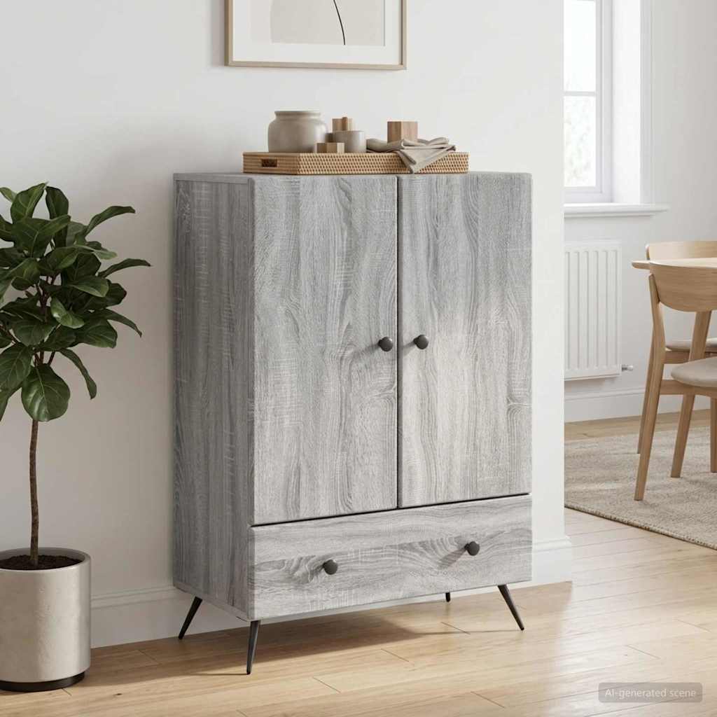 Sideboard Grey Sonoma 66 x 34.5 x 95 cm Engineered Wood