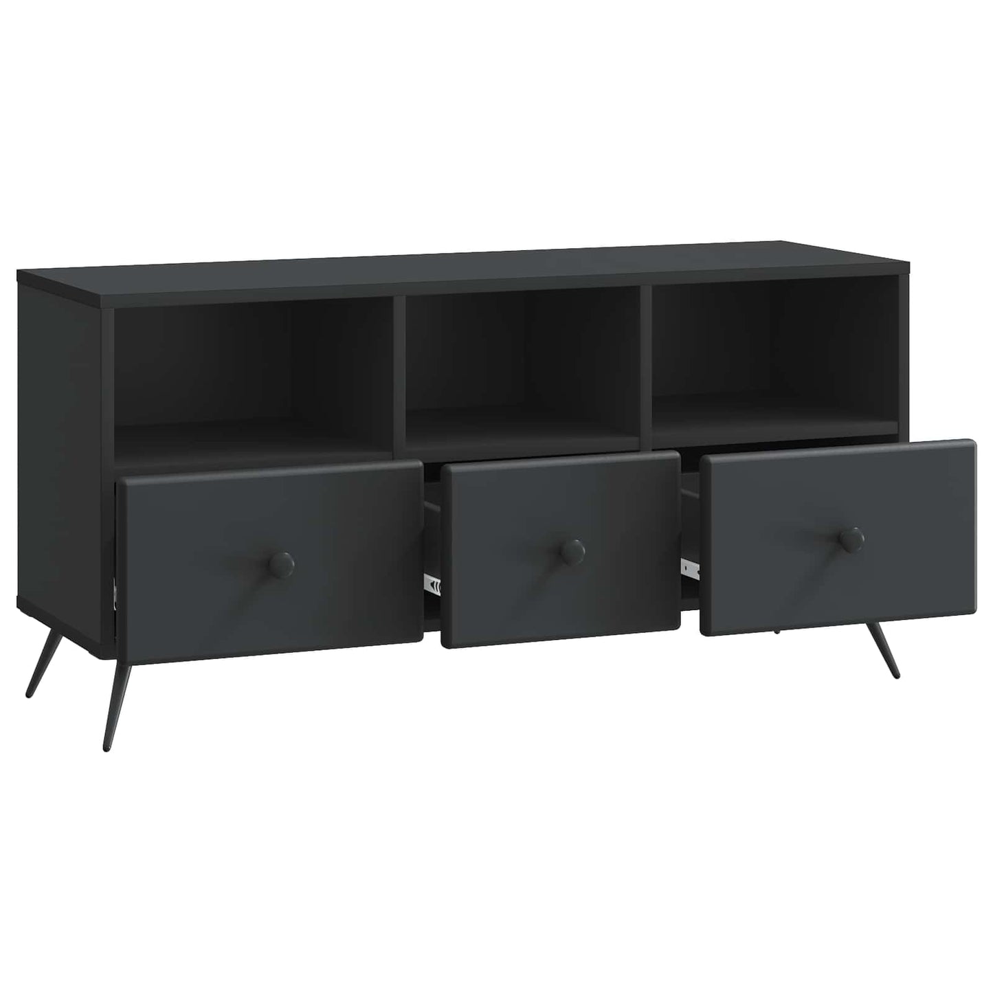 TV Cabinet with Drawer Black 102 x 34.5 x 50 cm Engineered Wood