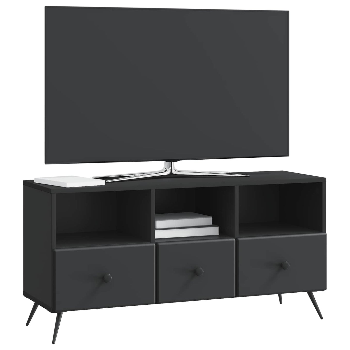 TV Cabinet with Drawer Black 102 x 34.5 x 50 cm Engineered Wood