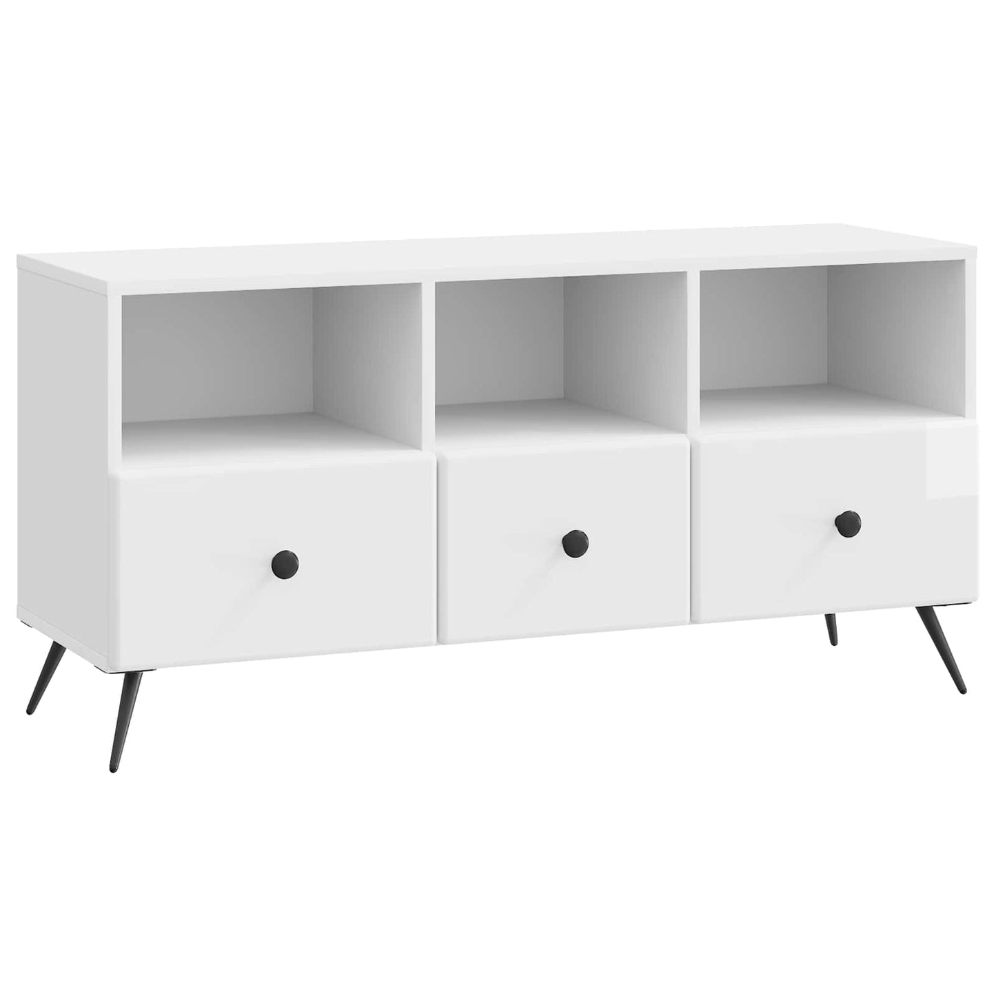 TV Cabinet High Gloss White 102 x 34.5 x 50 cm Engineered Wood