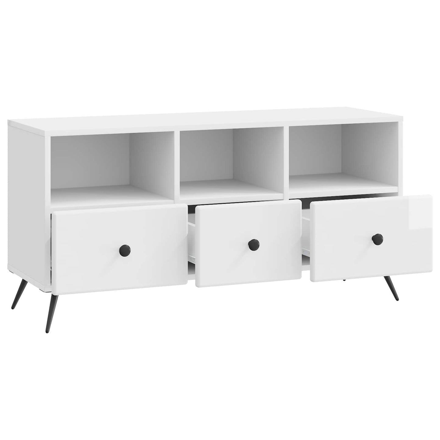 TV Cabinet High Gloss White 102 x 34.5 x 50 cm Engineered Wood