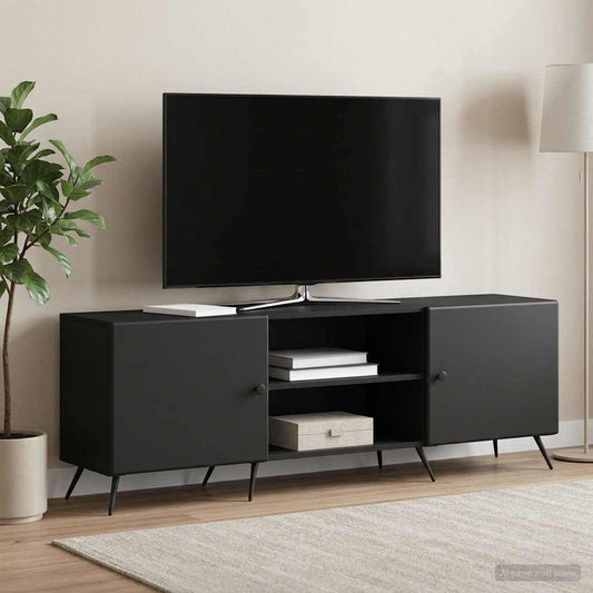 TV Cabinet 150 x 31 x 50 cm Black Engineered Wood