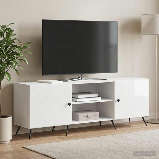 TV Cabinet 150 x 31 x 50 cm High Gloss White Engineered Wood