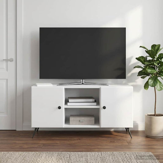 TV Cabinet 102 x 34.5 x 50 cm High Gloss White Engineered Wood