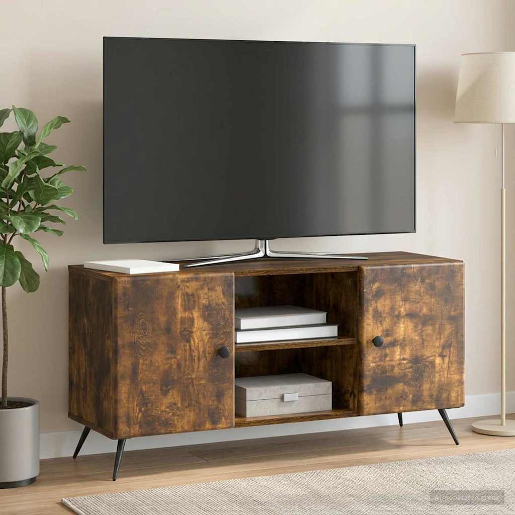 TV Cabinet Smoked Oak 102 x 34.5 x 50 cm Engineered Wood