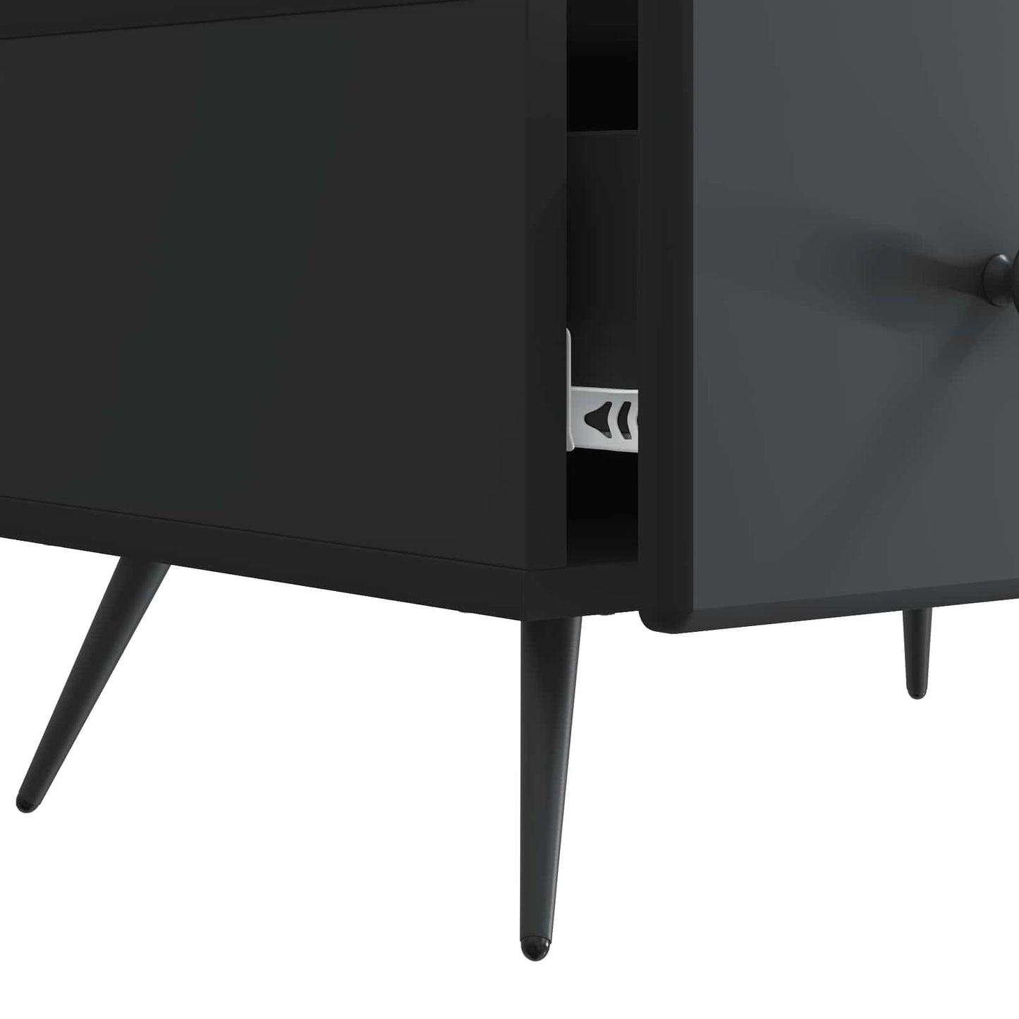 TV Cabinet with Drawer Black 147 x 34.5 x 30 cm Engineered Wood