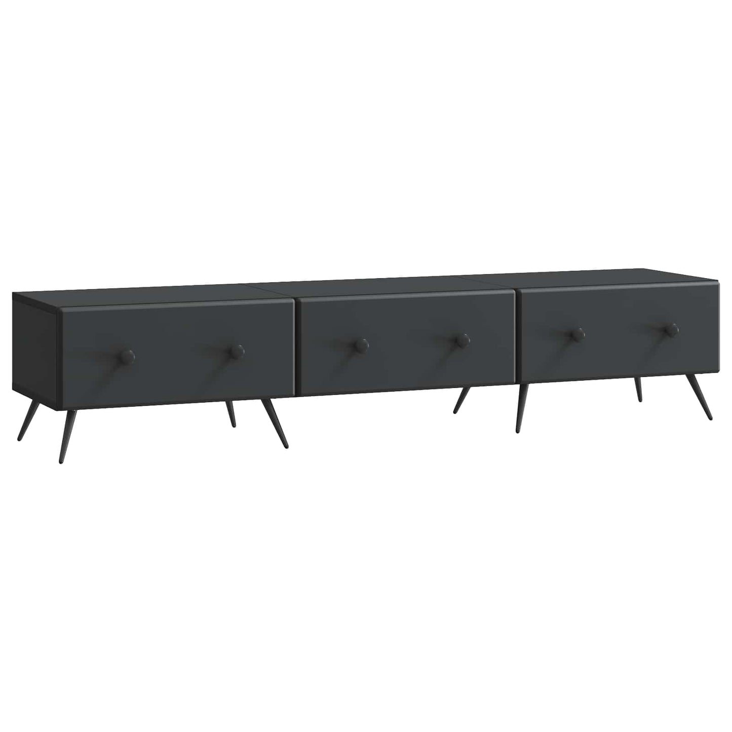 TV Cabinet with Drawer Black 147 x 34.5 x 30 cm Engineered Wood