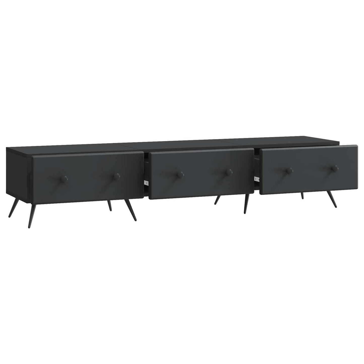 TV Cabinet with Drawer Black 147 x 34.5 x 30 cm Engineered Wood