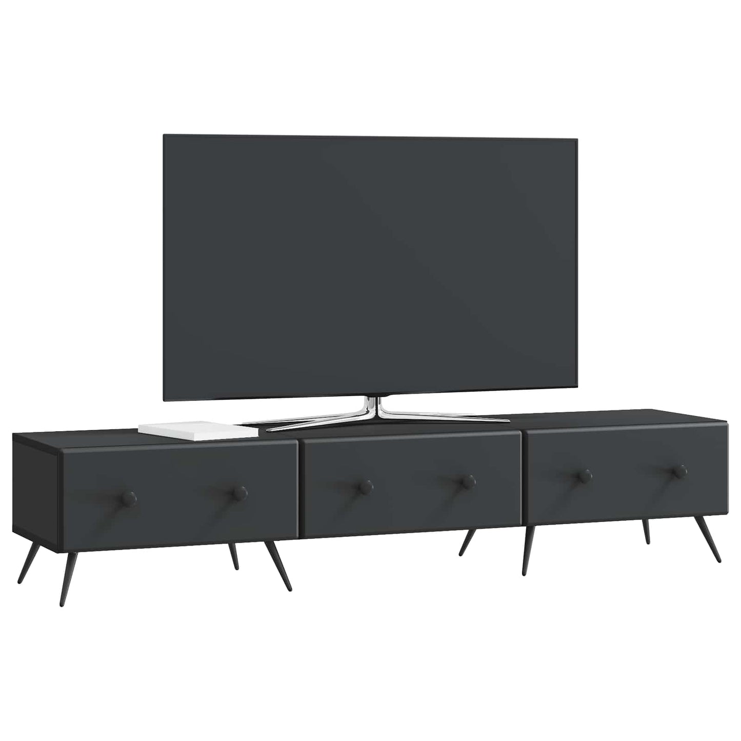 TV Cabinet with Drawer Black 147 x 34.5 x 30 cm Engineered Wood