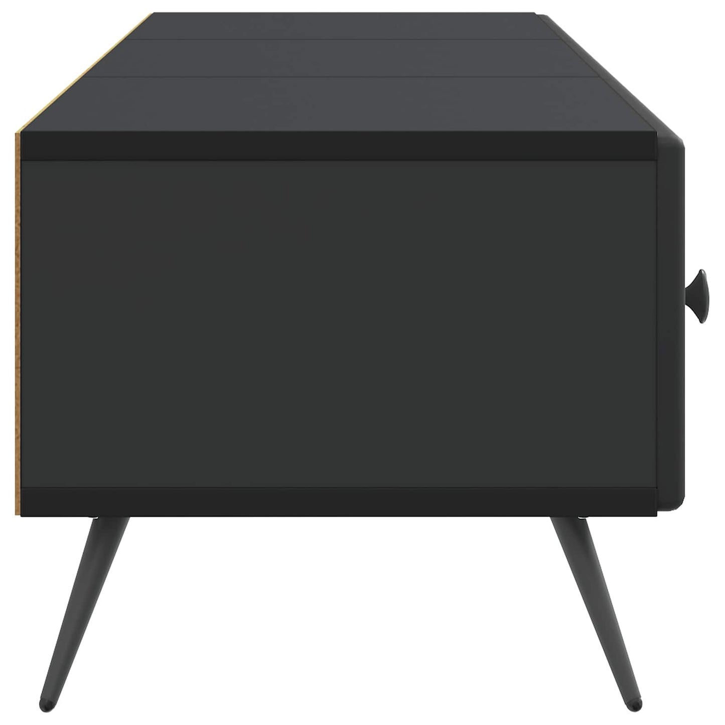 TV Cabinet with Drawer Black 147 x 34.5 x 30 cm Engineered Wood