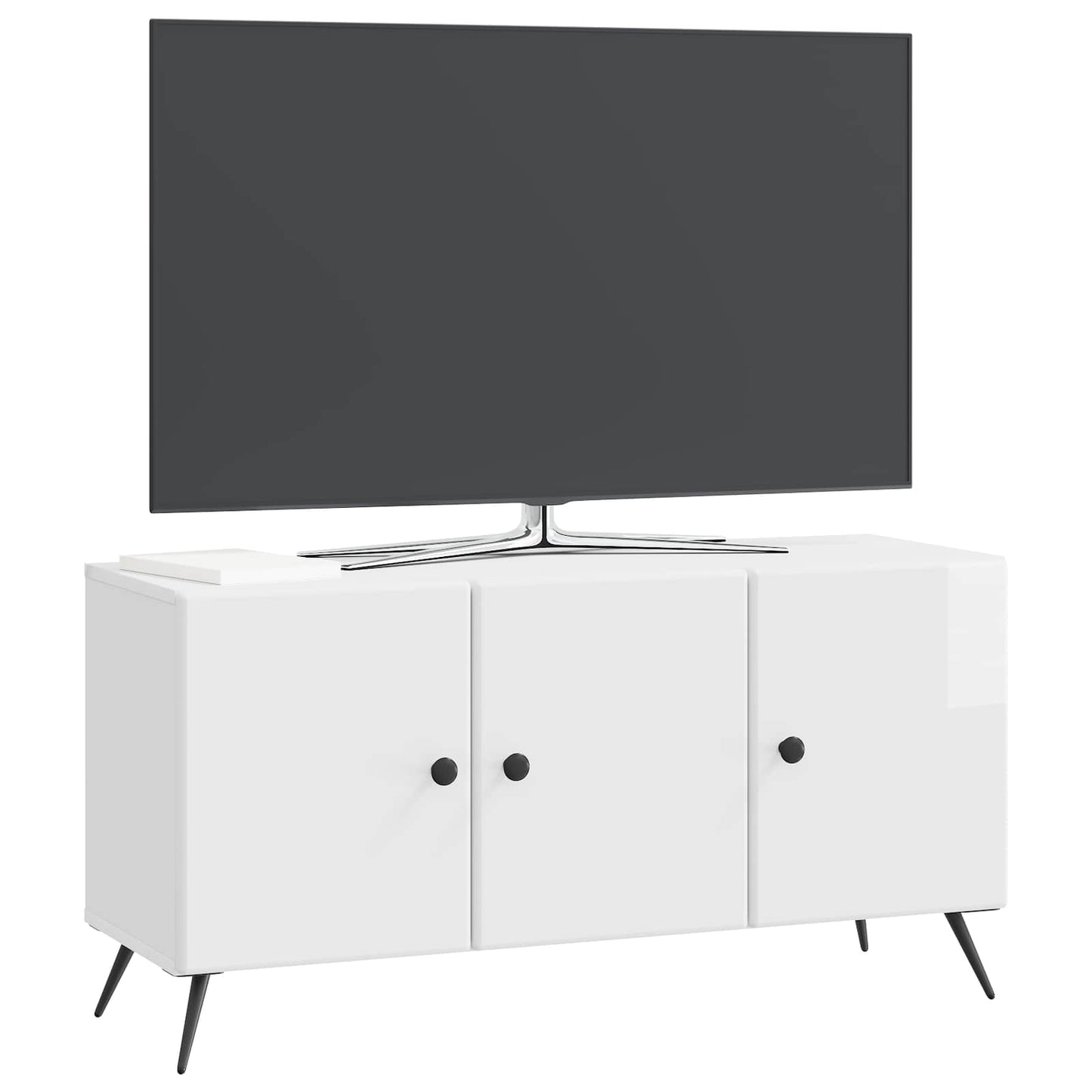 TV Cabinet High Gloss White 99 x 34.5 x 50 cm Engineered Wood