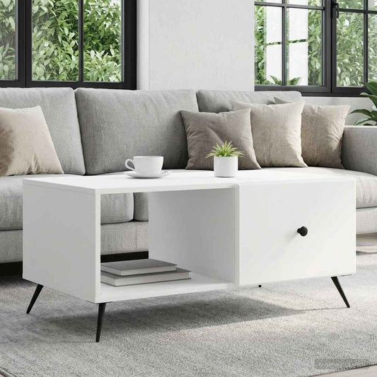 Coffee Table White 90 x 50 x 40 cm Engineered Wood